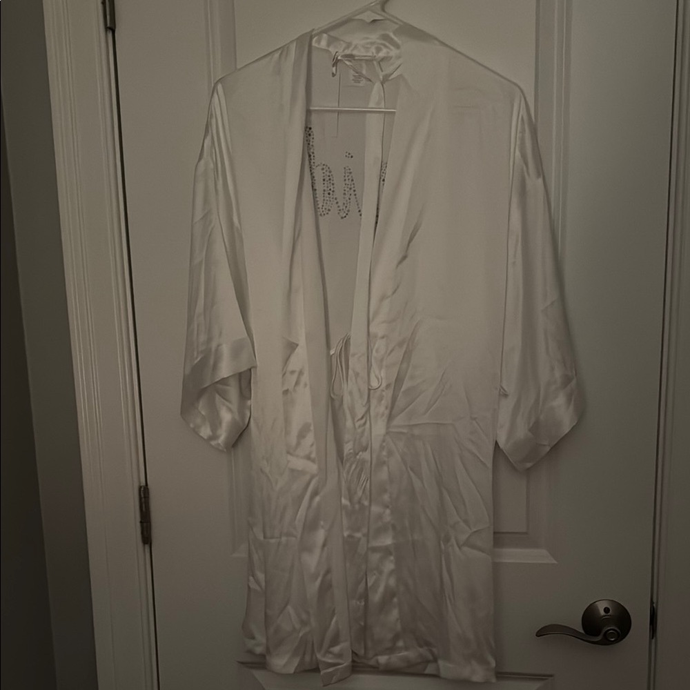 Bride embellished White Satin Robe from Victoria’s Secret. New without tags. XS